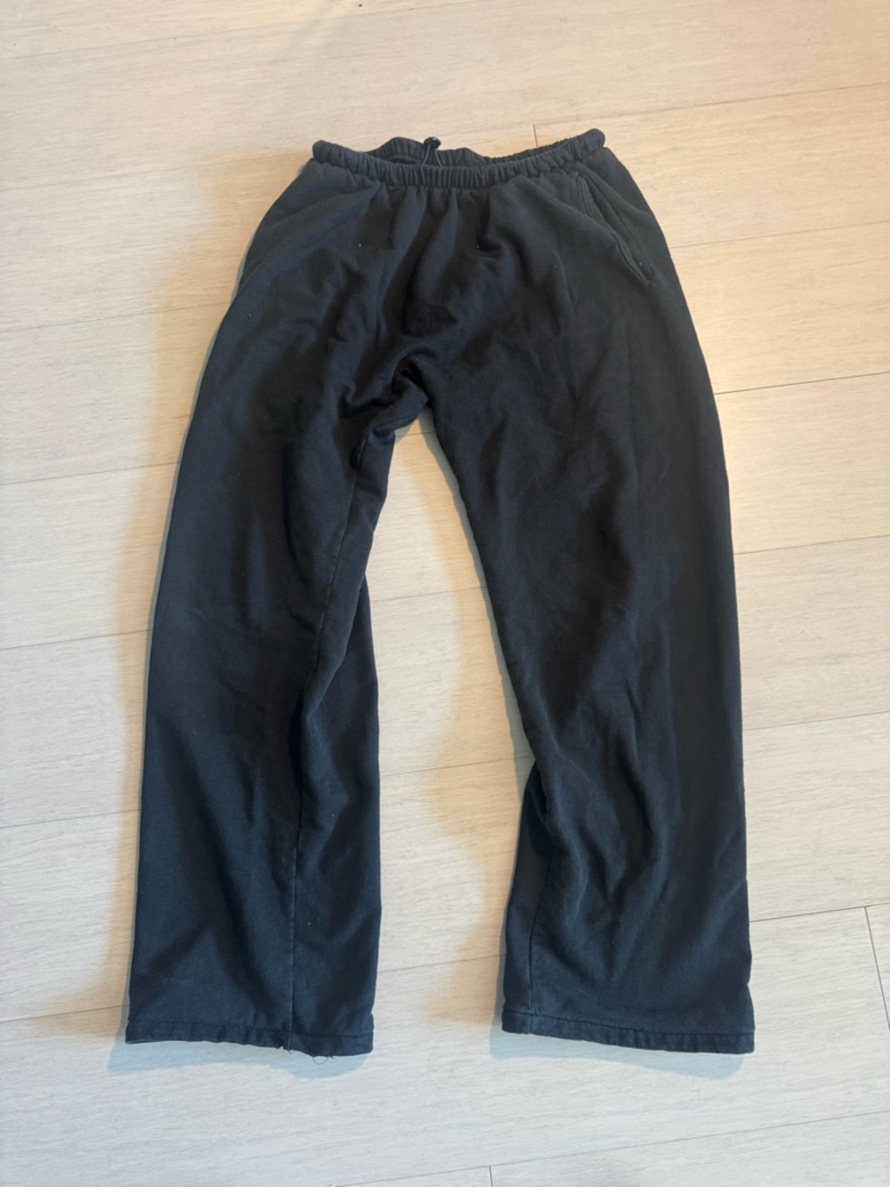 YZY Black Men's Elastic-Waist Sweat Pants Flare Size 1 - S/M